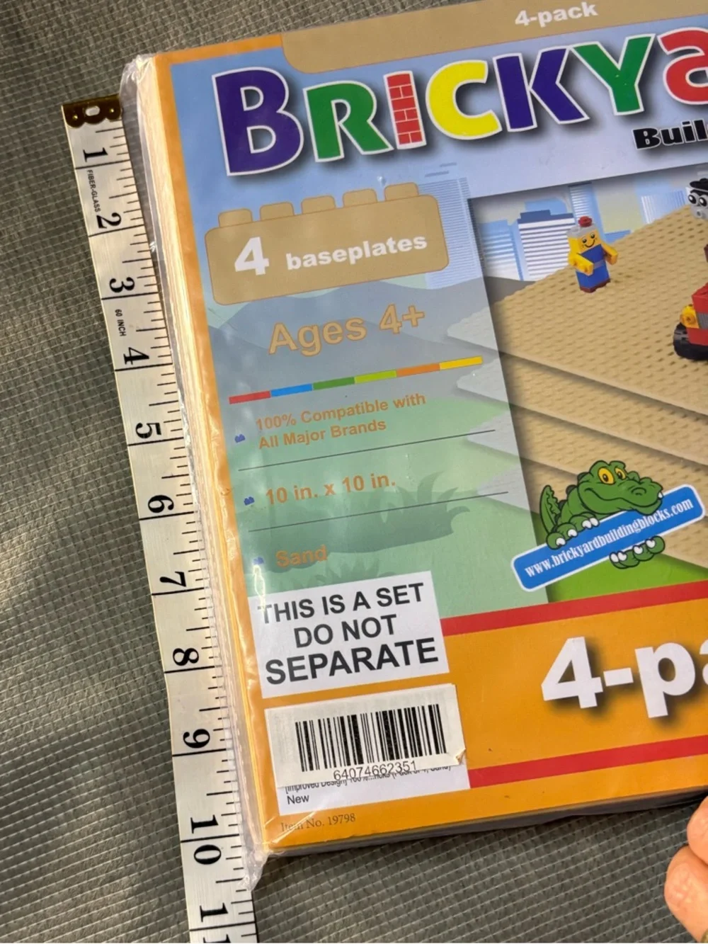 4-Pack Tan Building Baseplates for Kids